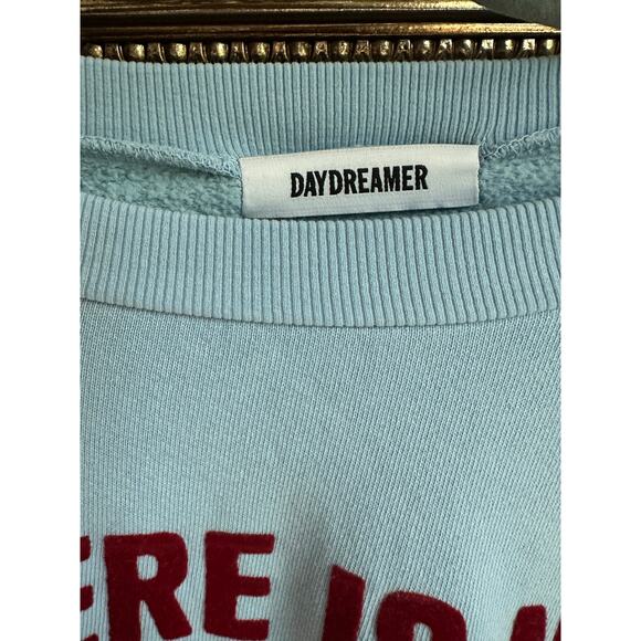 Daydreamer No Harm In Kissing Baby Blue Crew Sweatshirt S/M NEW NWOT - Picture 5 of 6